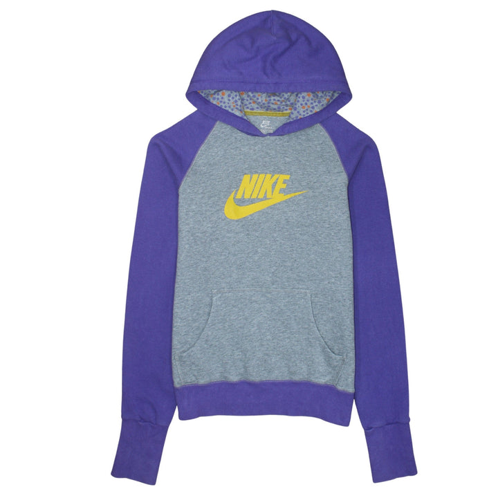 Nike Boys Multicoloured Pullover Hoodie L 14-16 Years Grey Purple Logo