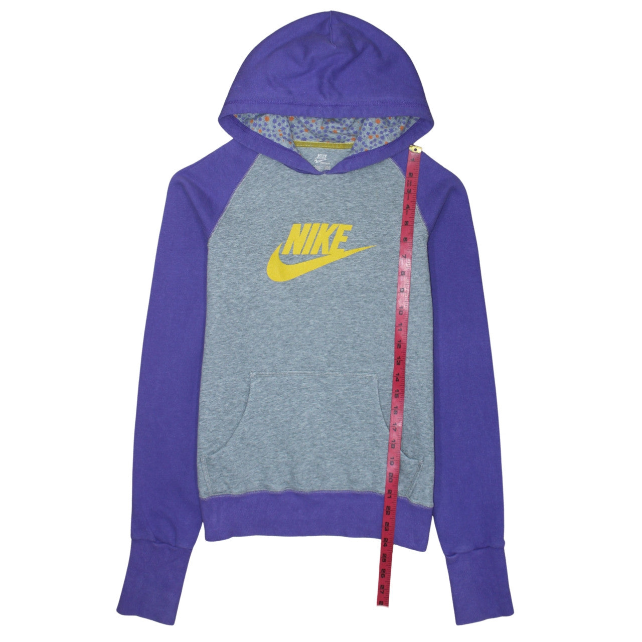 Nike Boys Multicoloured Pullover Hoodie L 14-16 Years Grey Purple Logo