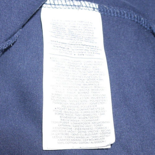 Nike Men's Navy Blue Full Zip Hoodie Size M Cotton Fleece