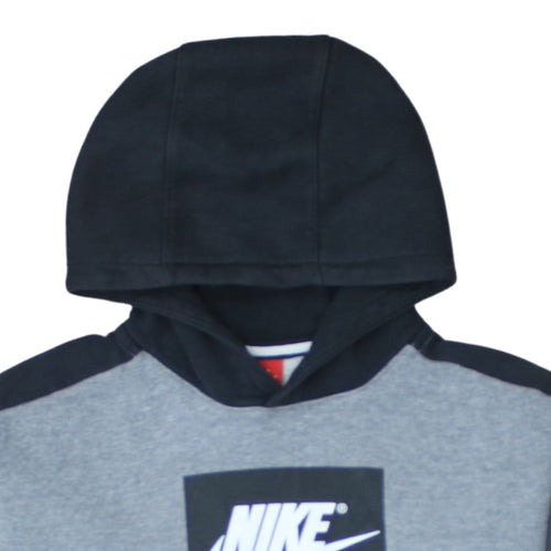Nike Boys Grey Colourblock Pullover Hoodie XL 13-15 Years