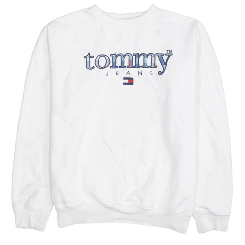 Tommy Jeans Men's White XS Pullover Logo Sweatshirt