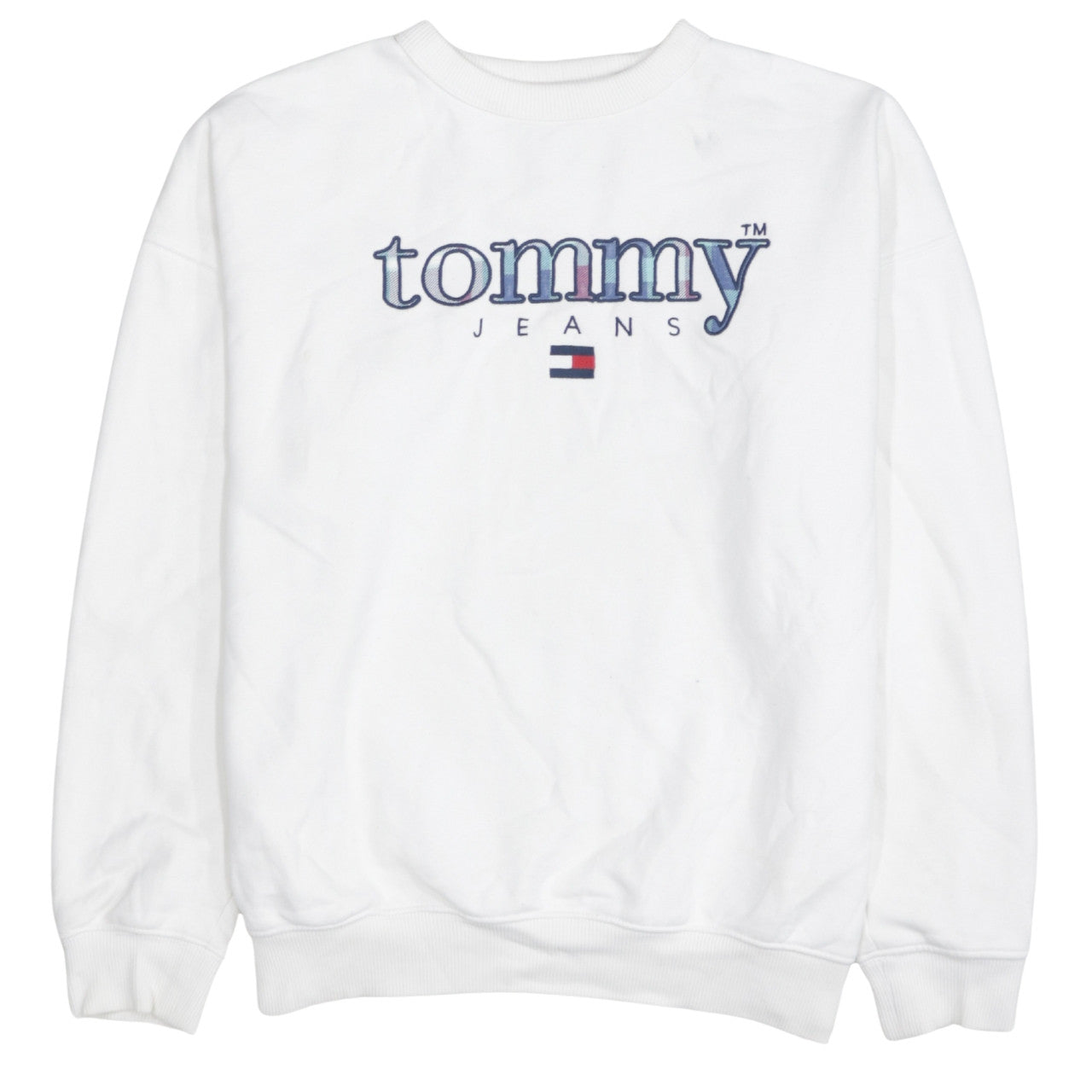 Tommy Jeans Men's White XS Pullover Logo Sweatshirt