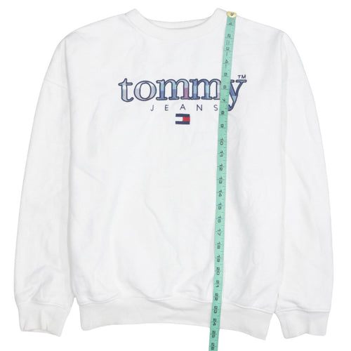 Tommy Jeans Men's White XS Pullover Logo Sweatshirt