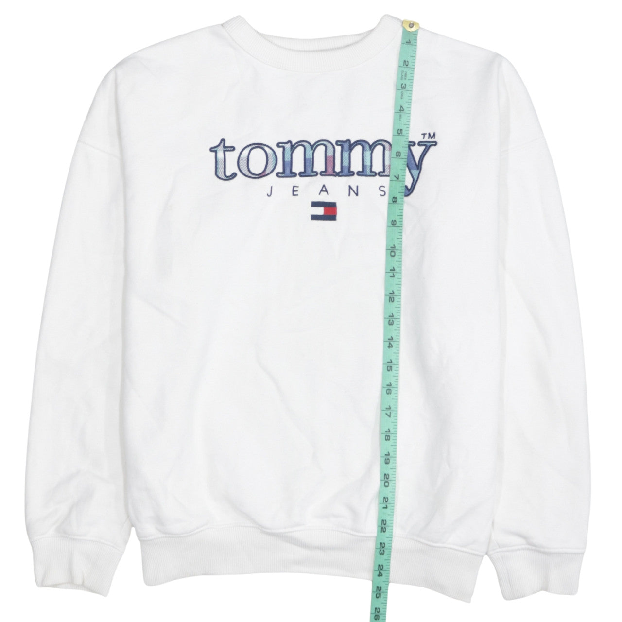 Tommy Jeans Men's White XS Pullover Logo Sweatshirt