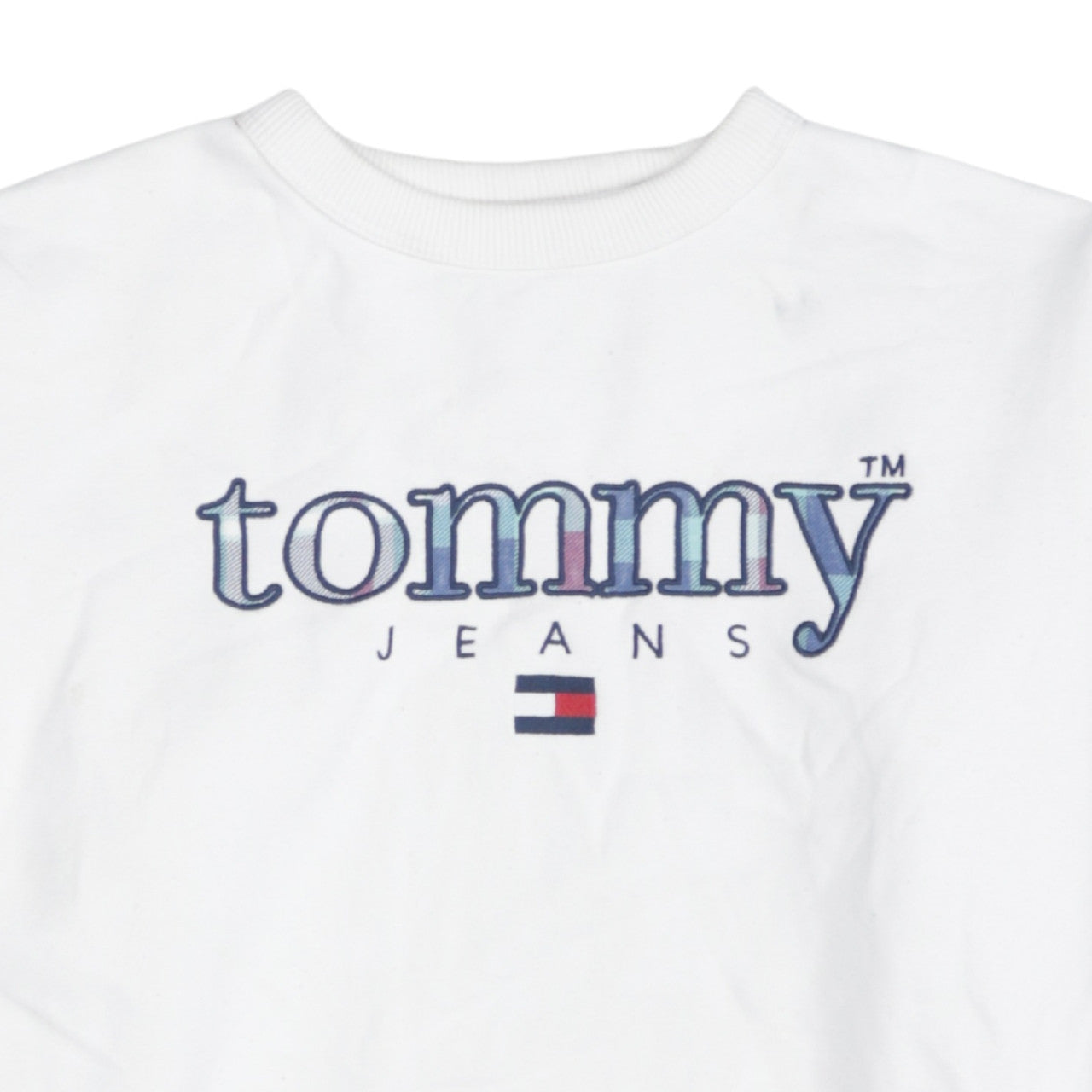 Tommy Jeans Men's White XS Pullover Logo Sweatshirt