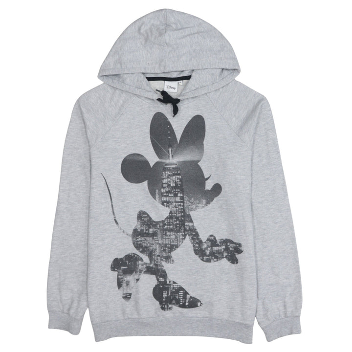Disney Women Grey XL Pullover Hoodie Minnie Mouse Graphic Print