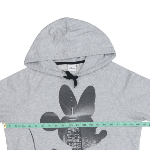 Disney Women Grey XL Pullover Hoodie Minnie Mouse Graphic Print