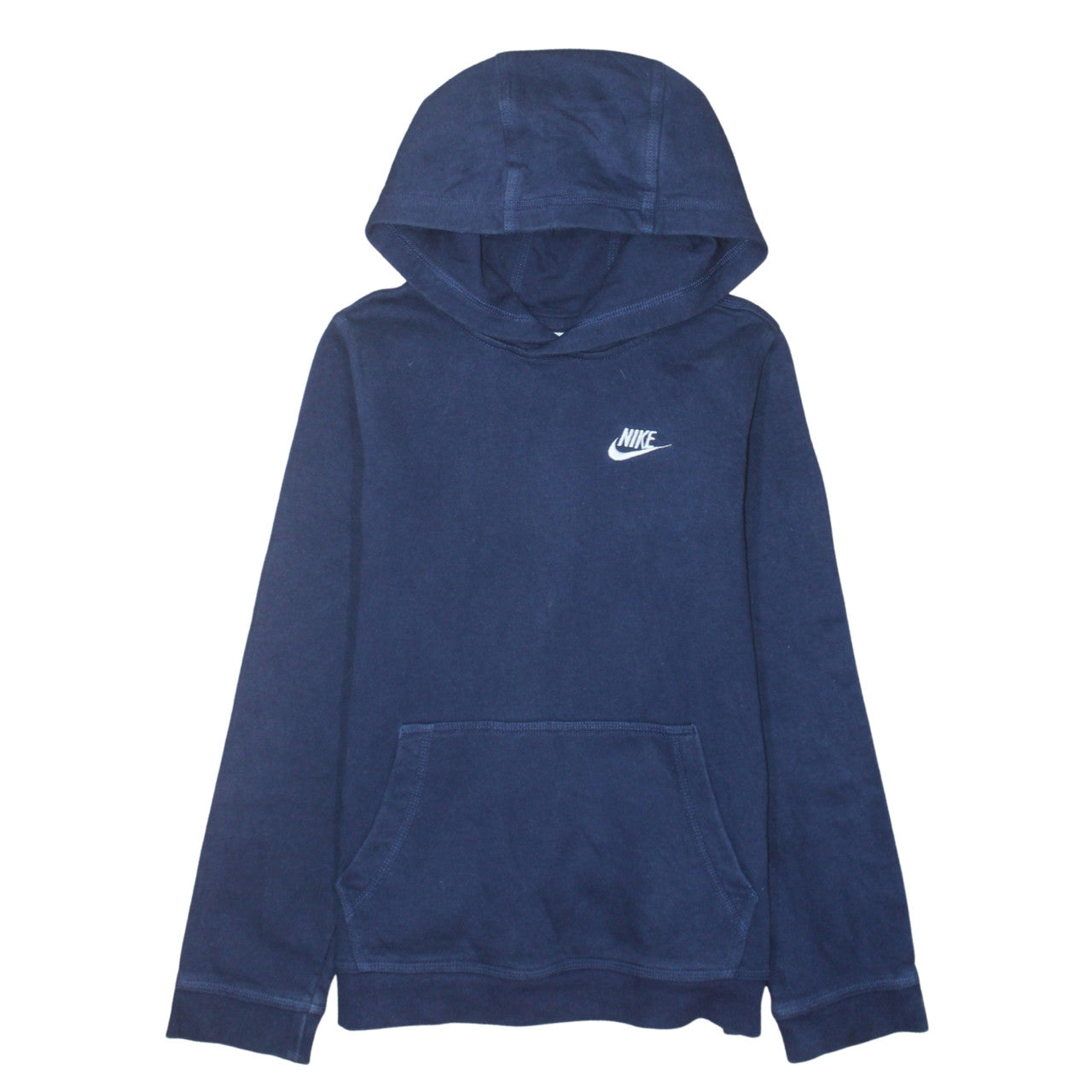 Nike Boys Navy Blue Pullover Hoodie L 13-14 Years Cotton Blend