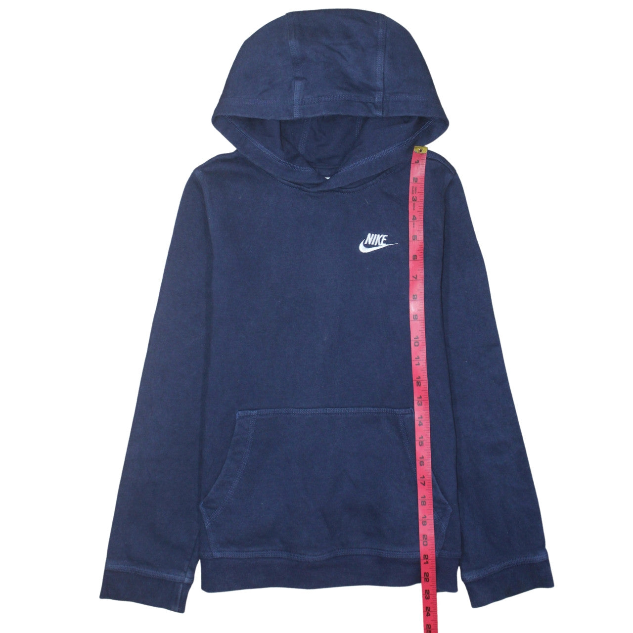Nike Boys Navy Blue Pullover Hoodie L 13-14 Years Cotton Blend
