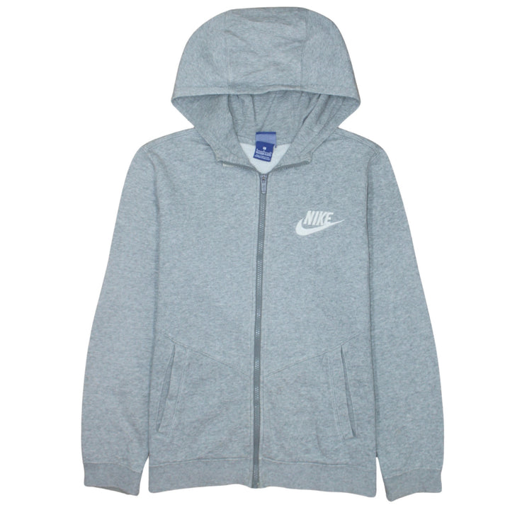 Nike Boys Grey Full Zip Hoodie XL 13-15 Years Cotton Blend Casual