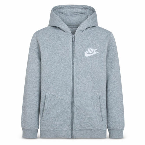 Nike Boys Grey Full Zip Hoodie XL 13-15 Years Cotton Blend Casual