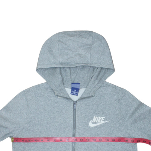 Nike Boys Grey Full Zip Hoodie XL 13-15 Years Cotton Blend Casual