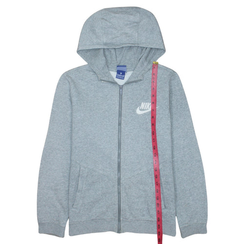 Nike Boys Grey Full Zip Hoodie XL 13-15 Years Cotton Blend Casual