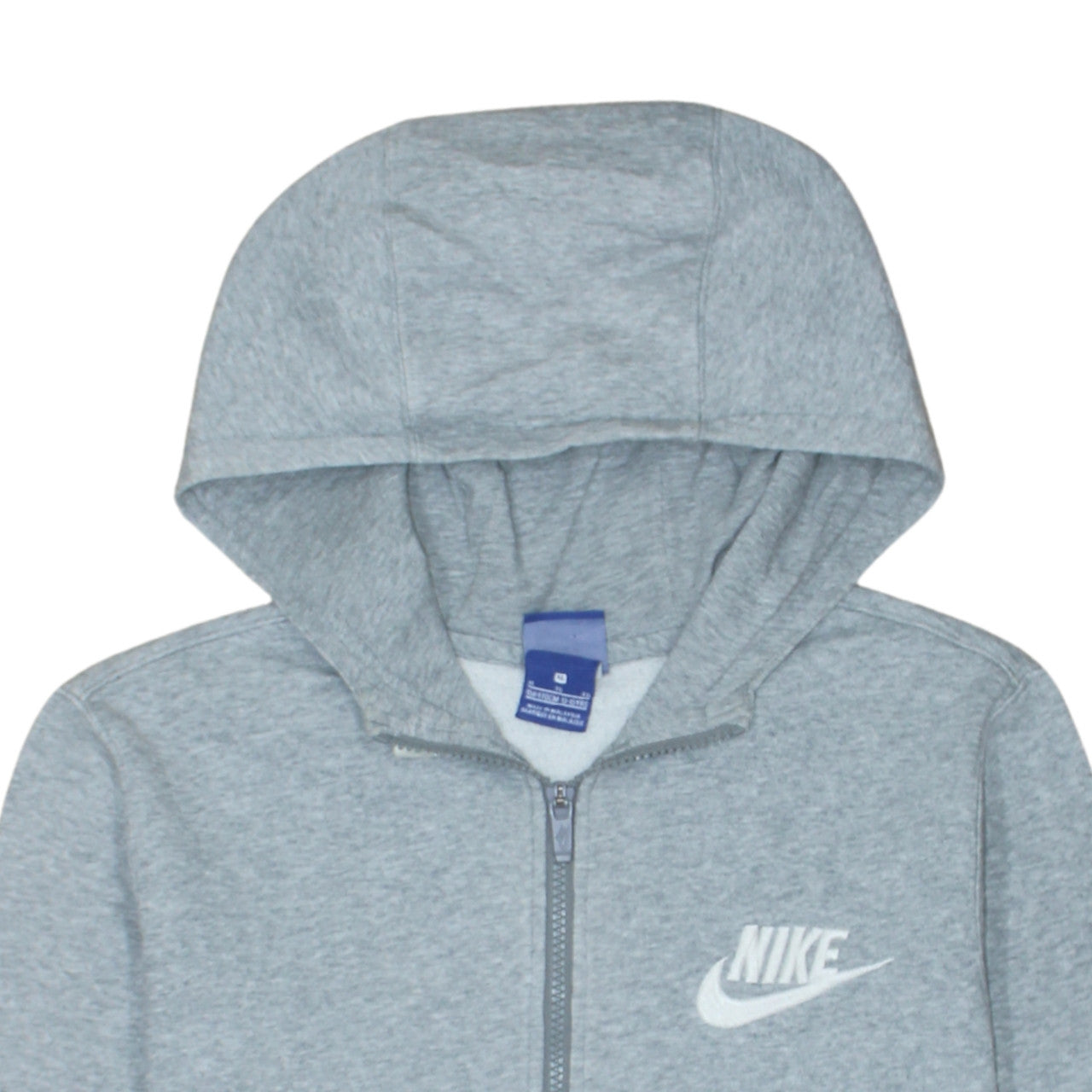 Nike Boys Grey Full Zip Hoodie XL 13-15 Years Cotton Blend Casual