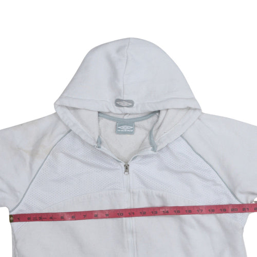 Umbro Women White Full Zip Hoodie Size M Athletic Fit