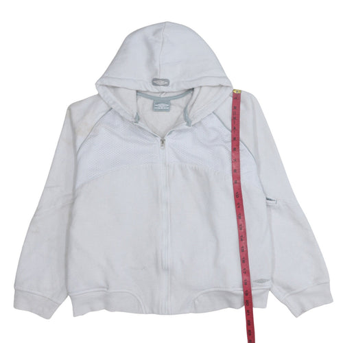 Umbro Women White Full Zip Hoodie Size M Athletic Fit