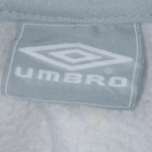 Umbro Women White Full Zip Hoodie Size M Athletic Fit