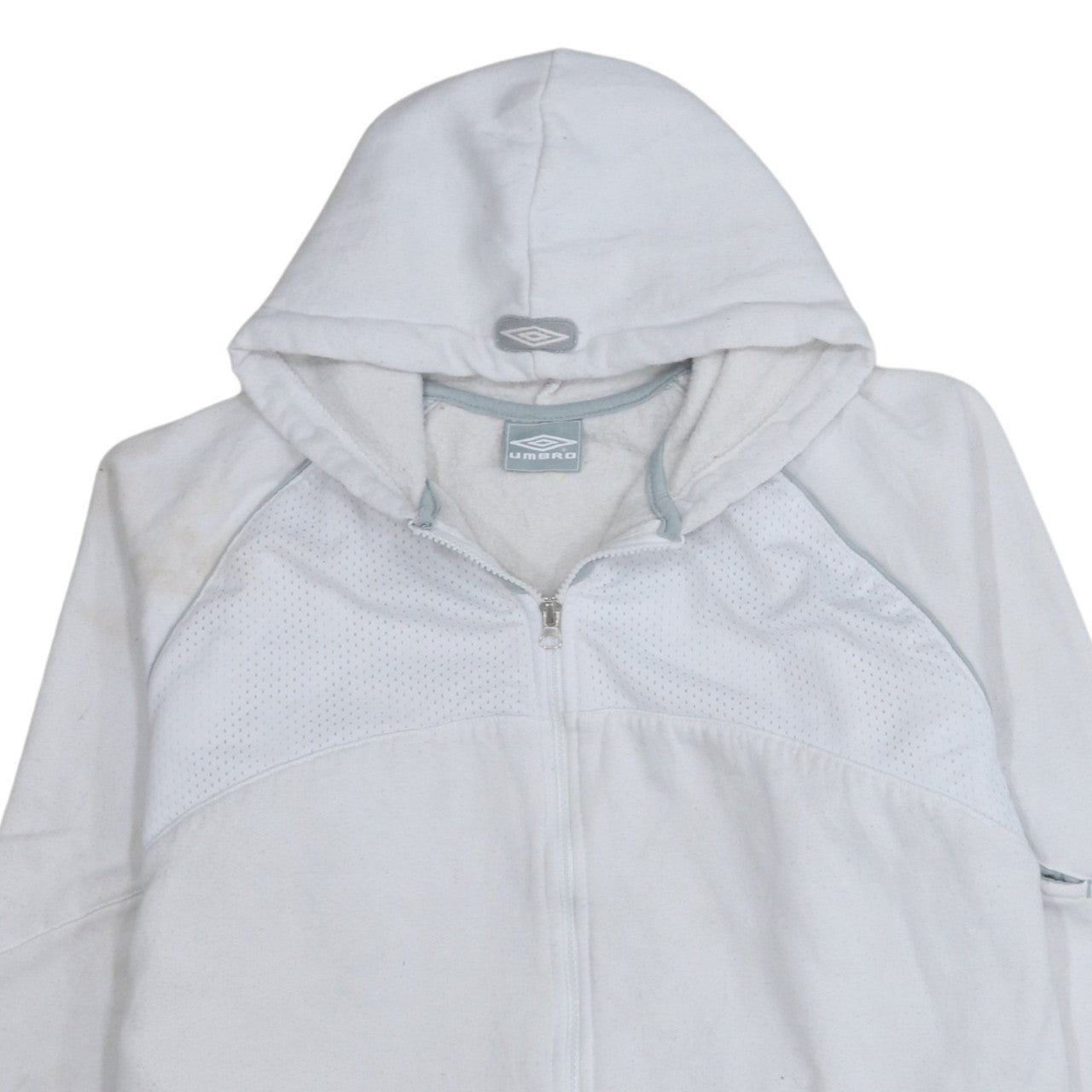 Umbro Women White Full Zip Hoodie Size M Athletic Fit
