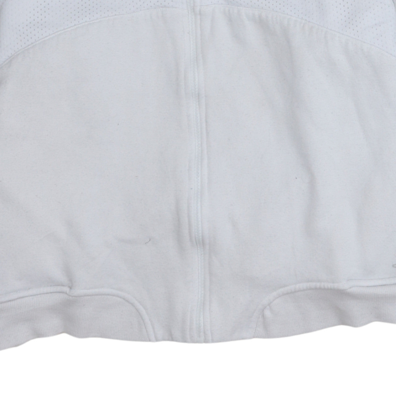 Umbro Women White Full Zip Hoodie Size M Athletic Fit
