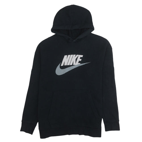 Nike Men's Black Pullover Hoodie L Logo Fleece Sweatshirt