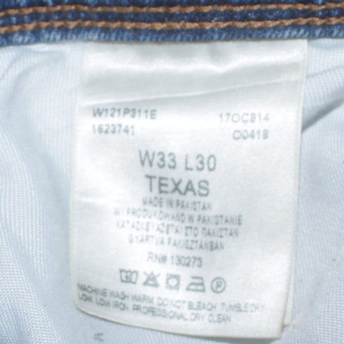 Wrangler Men's Blue Texas Straight Leg Denim Jeans W33 L30