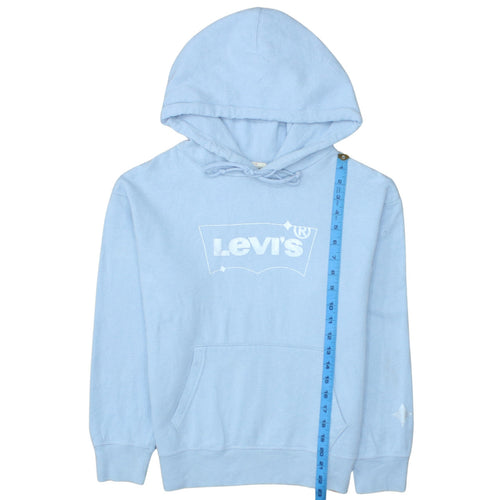 Levi's Womens Light Blue XS Pullover Hoodie with Logo Print