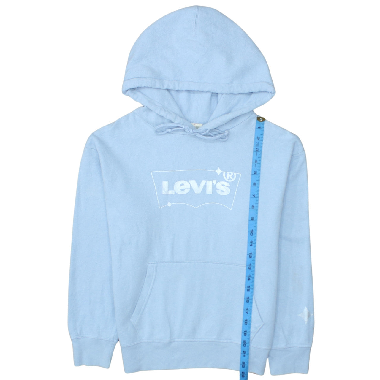Levi's Womens Light Blue XS Pullover Hoodie with Logo Print