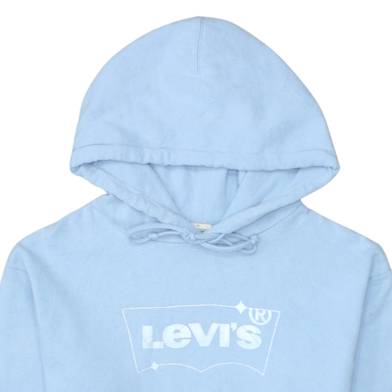 Levi's Womens Light Blue XS Pullover Hoodie with Logo Print