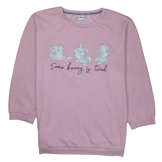 Disney Women Pink XL Pullover Sweatshirt Thumper Graphic Print
