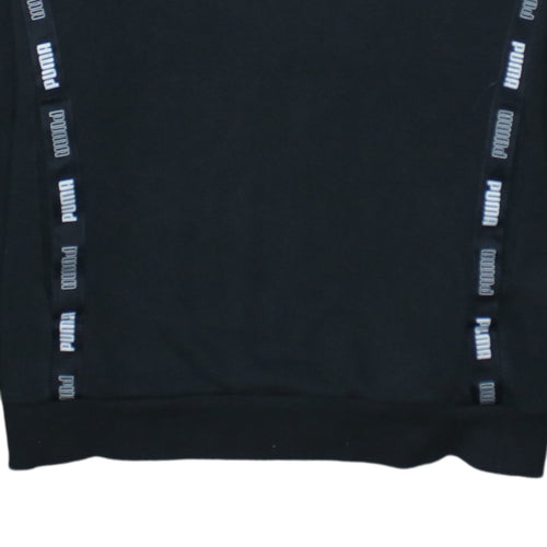 Puma Womens Black Pullover Hoodie L Logo Tape Detail