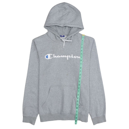 Champion Men's Grey Pullover Hoodie Medium Logo Sportswear