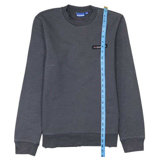 Napapijri Men’s Grey Crew Neck Sweatshirt Size S Logo Pullover