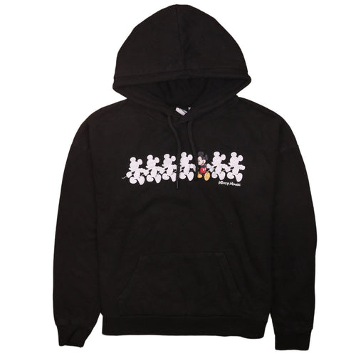 Disney Womens Black Mickey Mouse Pullover Hoodie Size 10/12