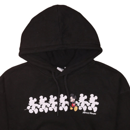 Disney Womens Black Mickey Mouse Pullover Hoodie Size 10/12