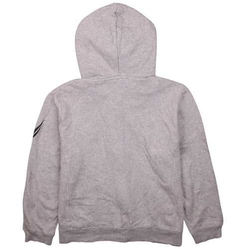 Nautica Women's Grey Full Zip Hoodie XL Cotton Blend Logo Casual