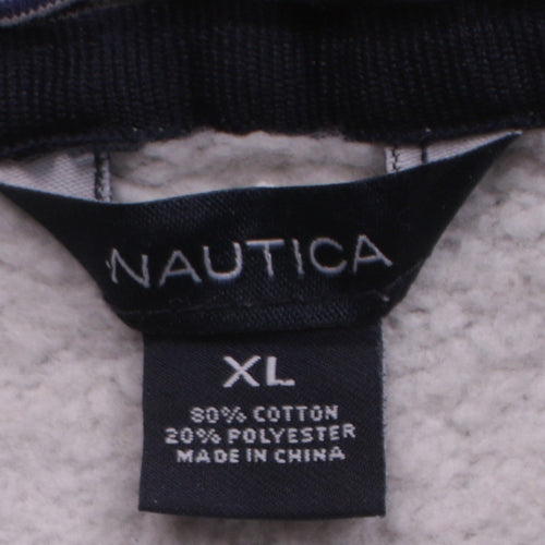 Nautica Women's Grey Full Zip Hoodie XL Cotton Blend Logo Casual