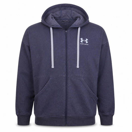 Front view of Under Armour Men's Blue Full Zip Hoodie XS Fleece Lined