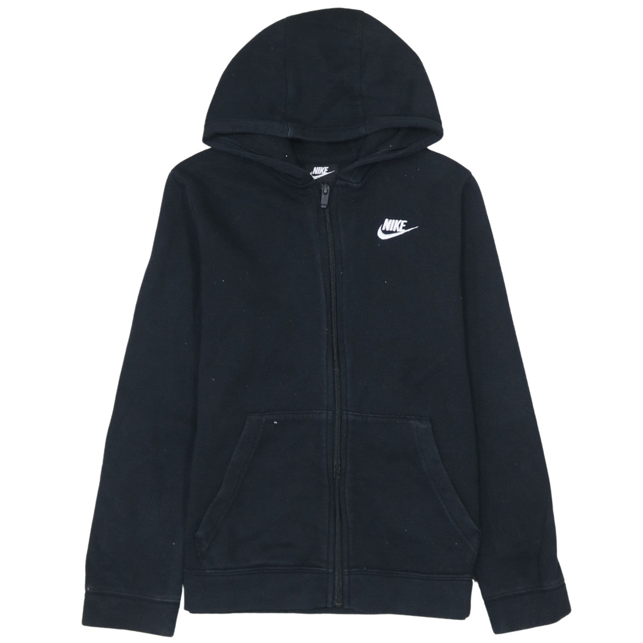 Nike Boys Black Full Zip Hoodie L 147-158cm Standard Fit Logo Sweatshirt