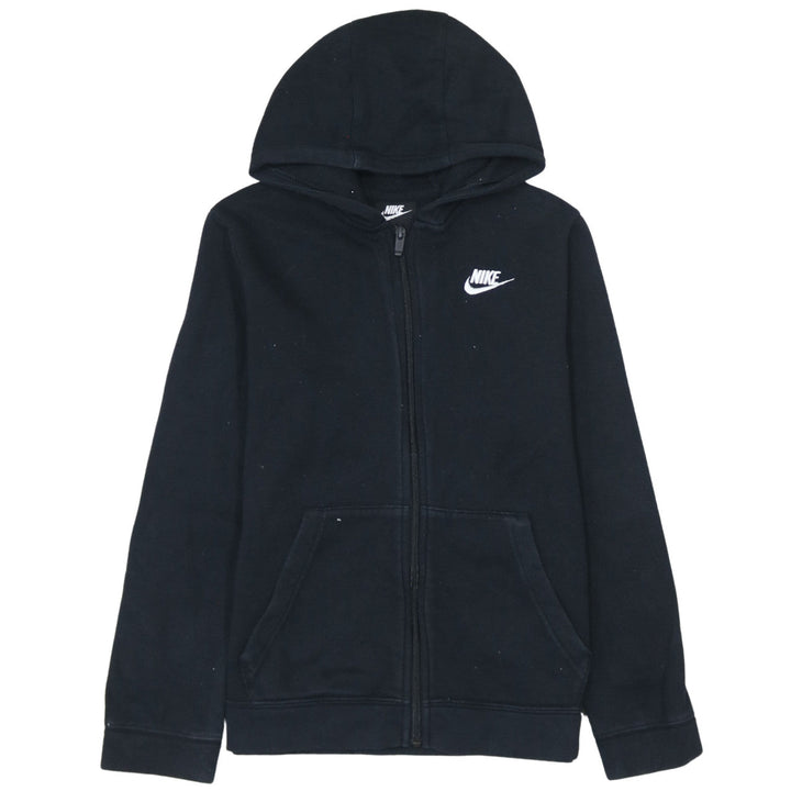 Nike Boys Black Full Zip Hoodie L 147-158cm Standard Fit Logo Sweatshirt