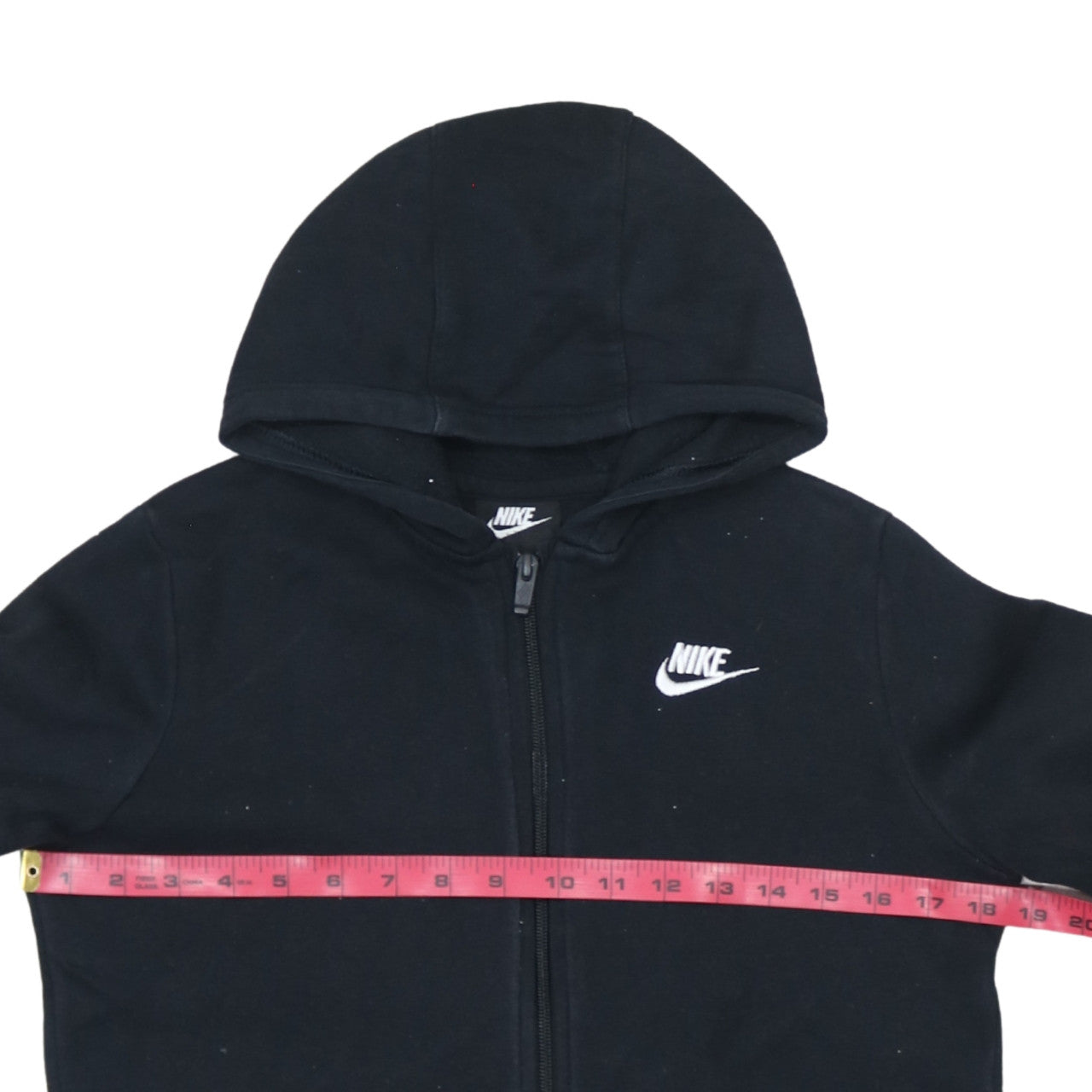 Nike Boys Black Full Zip Hoodie L 147-158cm Standard Fit Logo Sweatshirt
