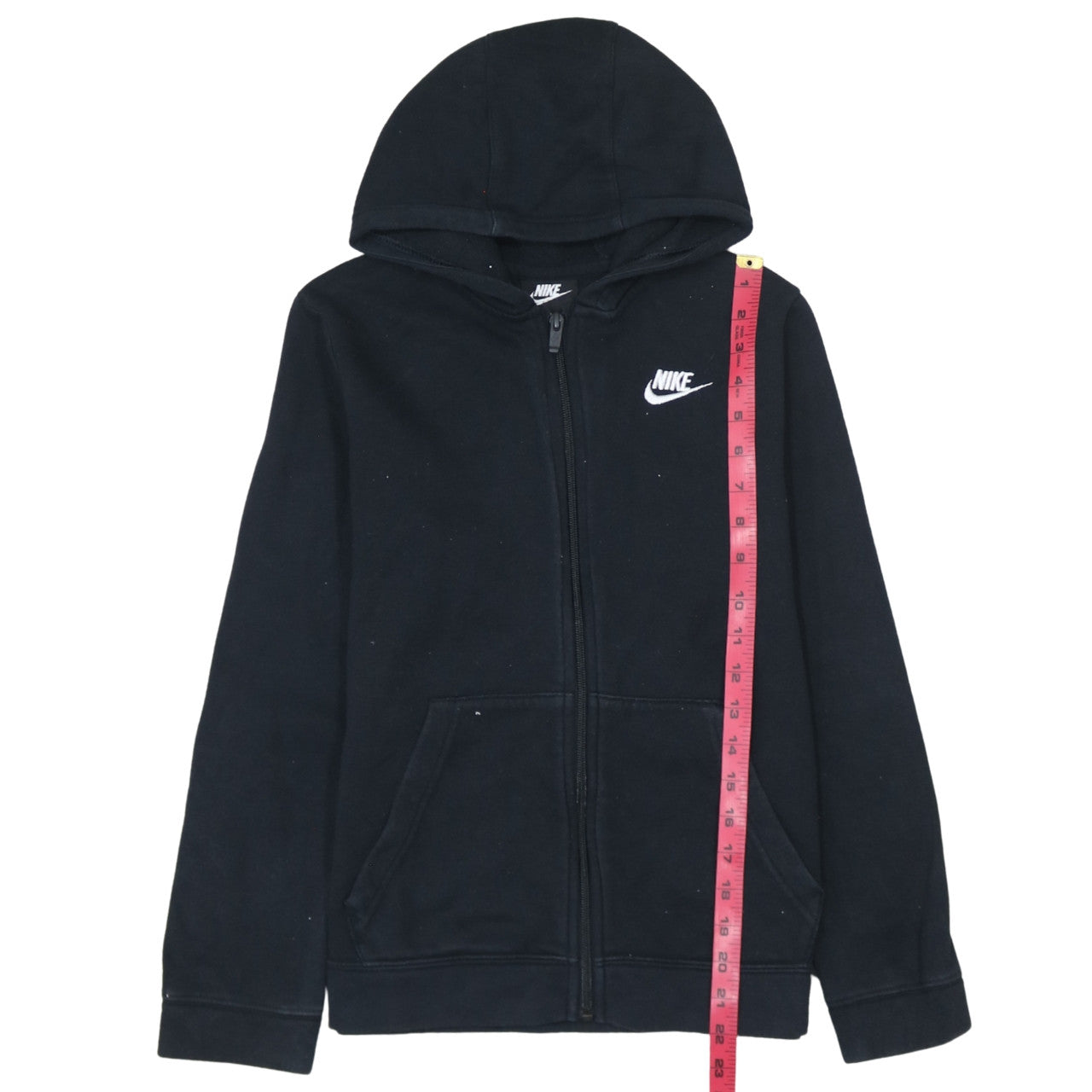 Nike Boys Black Full Zip Hoodie L 147-158cm Standard Fit Logo Sweatshirt