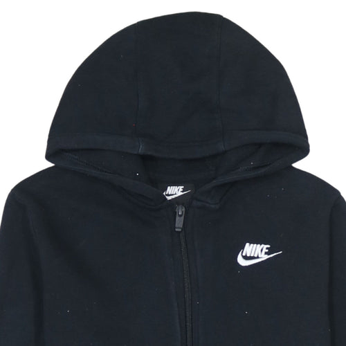 Nike Boys Black Full Zip Hoodie L 147-158cm Standard Fit Logo Sweatshirt