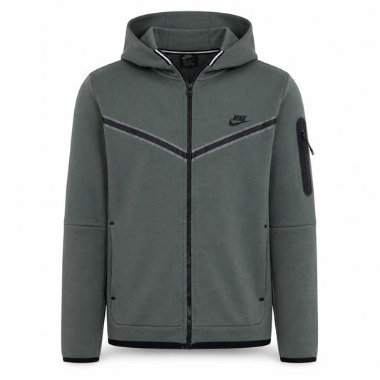 Front view of Nike Men's Green Full Zip Sports Hoodie, size M
