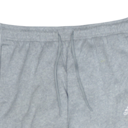 Adidas Women Grey Sweatpants Joggers Size 12-14 Elastic Waist