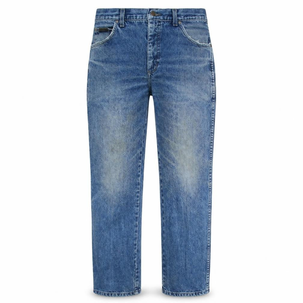 Wrangler Men's Blue Straight Leg Denim Jeans 34x32 Regular Fit