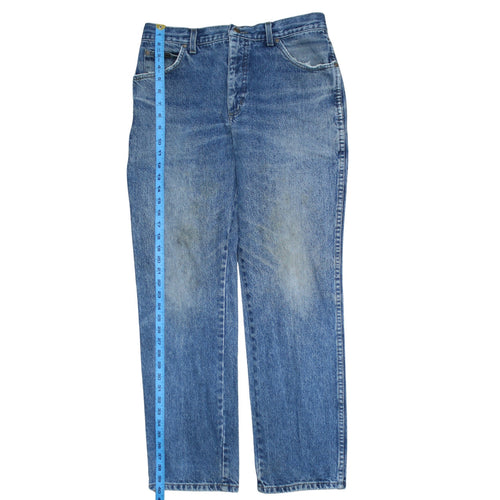 Wrangler Men's Blue Straight Leg Denim Jeans 34x32 Regular Fit
