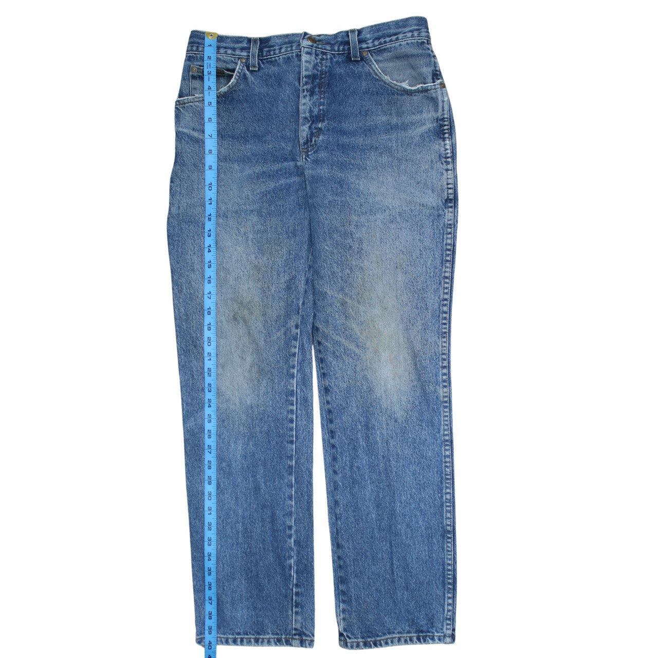Wrangler Men's Blue Straight Leg Denim Jeans 34x32 Regular Fit