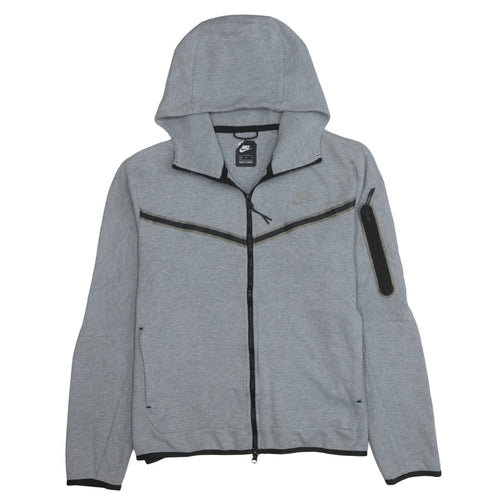 Nike Men Grey Full Zip Hoodie Size M Lightweight Sportswear