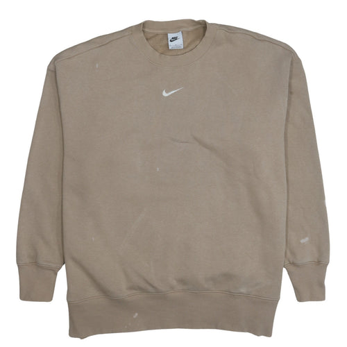 Nike Men's Beige Crew Neck Pullover Sweatshirt Size M