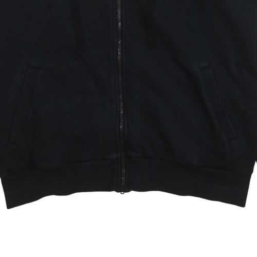Adidas Womens Black Full Zip Hoodie XL Classic Stripe Casual